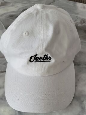 Jeeter White Embroidered Cotton Dad Hat